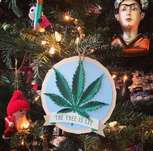 Cannabis Christmas Ornament, The Tree Is Lit