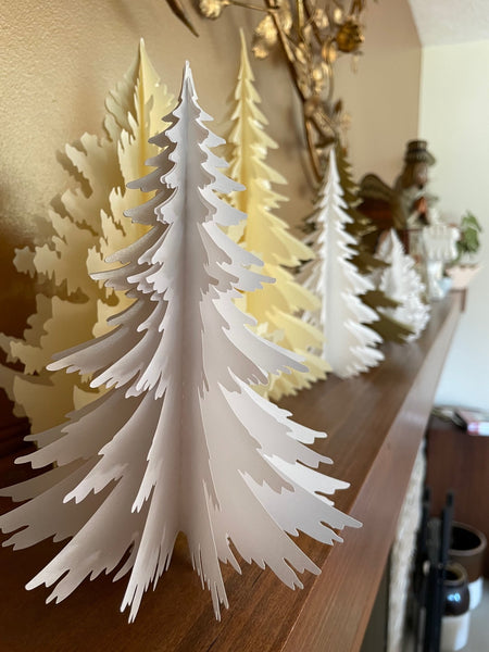 DIY Paper Pine Trees Kit, Large Set of 3